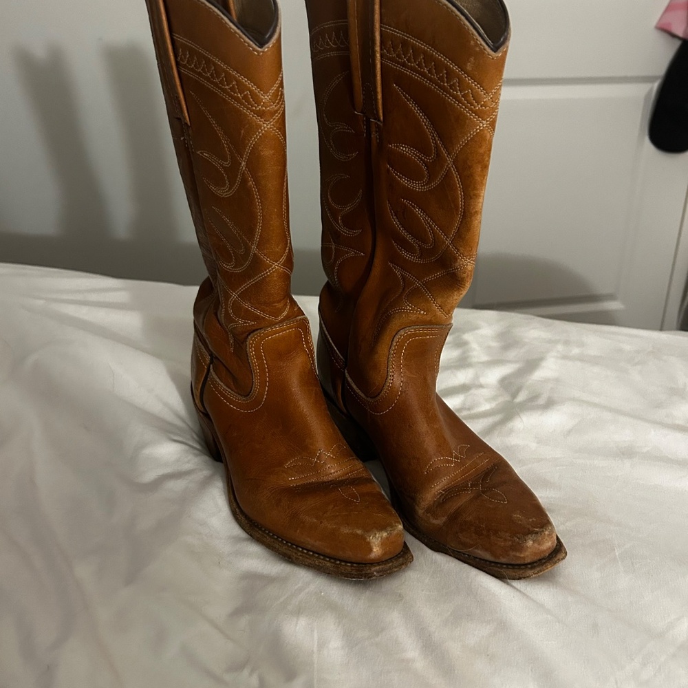 Frye brown leather western cowboy boot - Picture 2 of 6